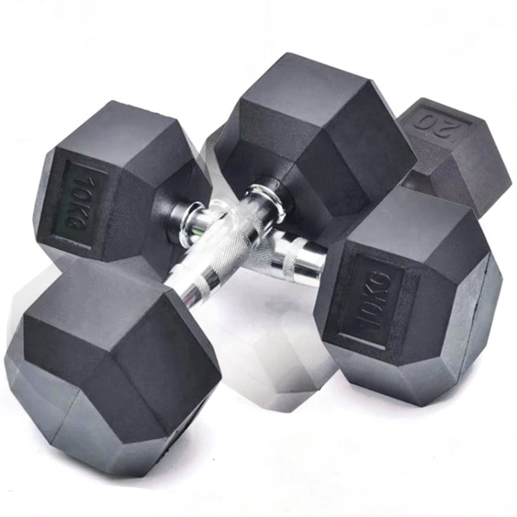 2021 ขายร้อน Hex Dumbbells ยาง Hex Dumbbell บ้าน Hex Rubber Dumbbell